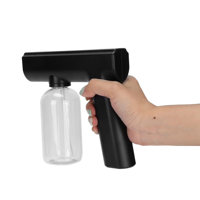 woobles Electric Mist Atomizer Sprayer Gun, Electric Spray Fogger Handheld Atomizer Steam Gun, 10.1 oz Nanometer Sprayer Machine for Car Home Office School Garden[Black] - Image 1